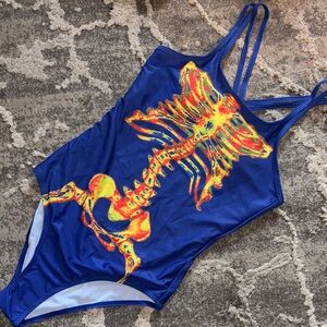 SHEIN Skeleton Print One Piece Swimsuit